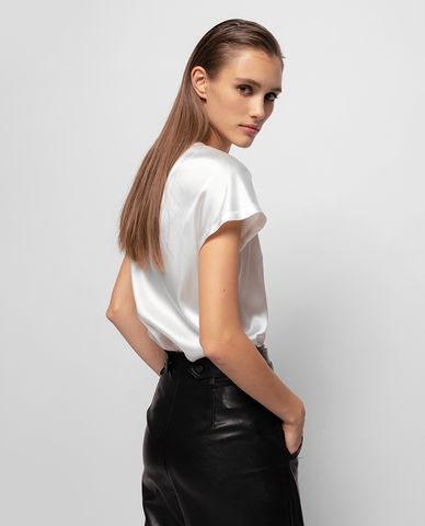  PINKO - Áo kiểu nữ ngắn tay Stretch Satin 