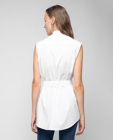  PINKO - Áo sơ mi nữ sát nách Rhinestone Fringe 