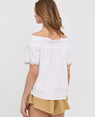  PINKO - Áo kiểu nữ trễ vai phom suông Ravenna 