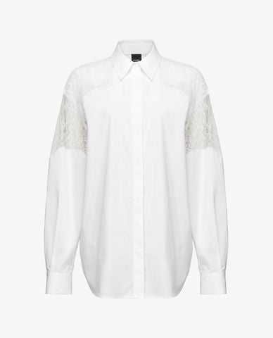  PINKO - Áo sơ mi nữ tay dài phối ren Clotilde 