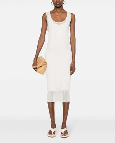  PINKO - Đầm sát nách midi phom ôm phối lưới Dune 