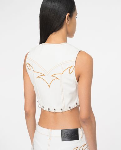  PINKO - Áo khoác croptop cổ V phối khoá kéo cá tính Dracula 