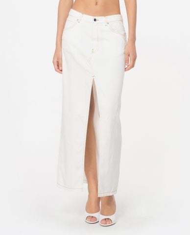  PINKO - Chân váy denim midi xẻ tà Riders 