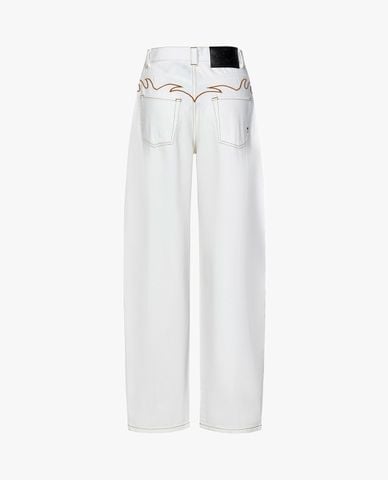  PINKO - Quần jeans nữ ống rộng cạp cao Eloise Egg 