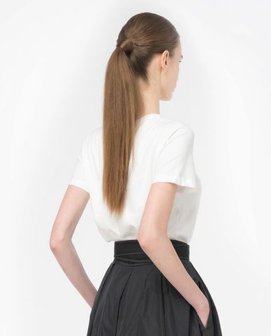  PINKO - Áo thun cổ tròn tay ngắn phối hình thêu trái tim Trapani 