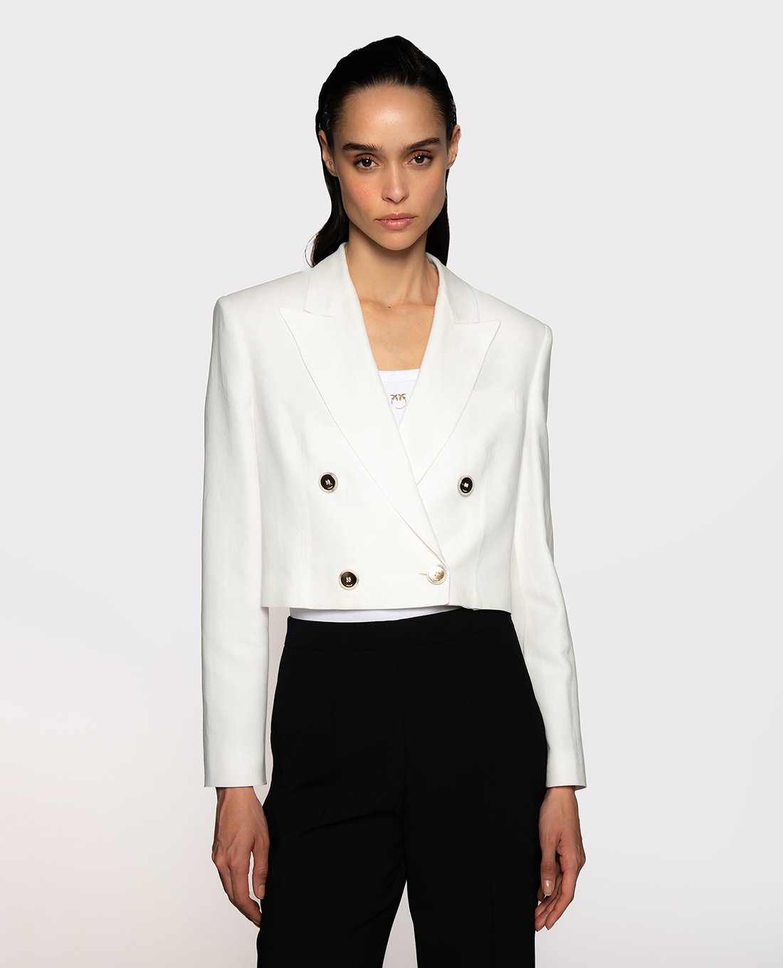 PINKO - Áo blazer nữ croptop tay dài Emancipato