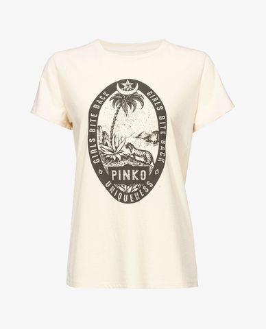  PINKO - Áo thun nữ cổ tròn ngắn tay phom ôm Ibisco 