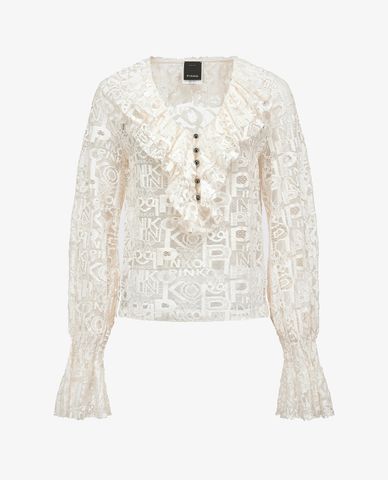  PINKO - Áo kiểu nữ cổ V tay dài thời trang Hierros 