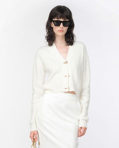  PINKO - Áo khoác cardigan nữ phom ngắn tay dài Mollusco 