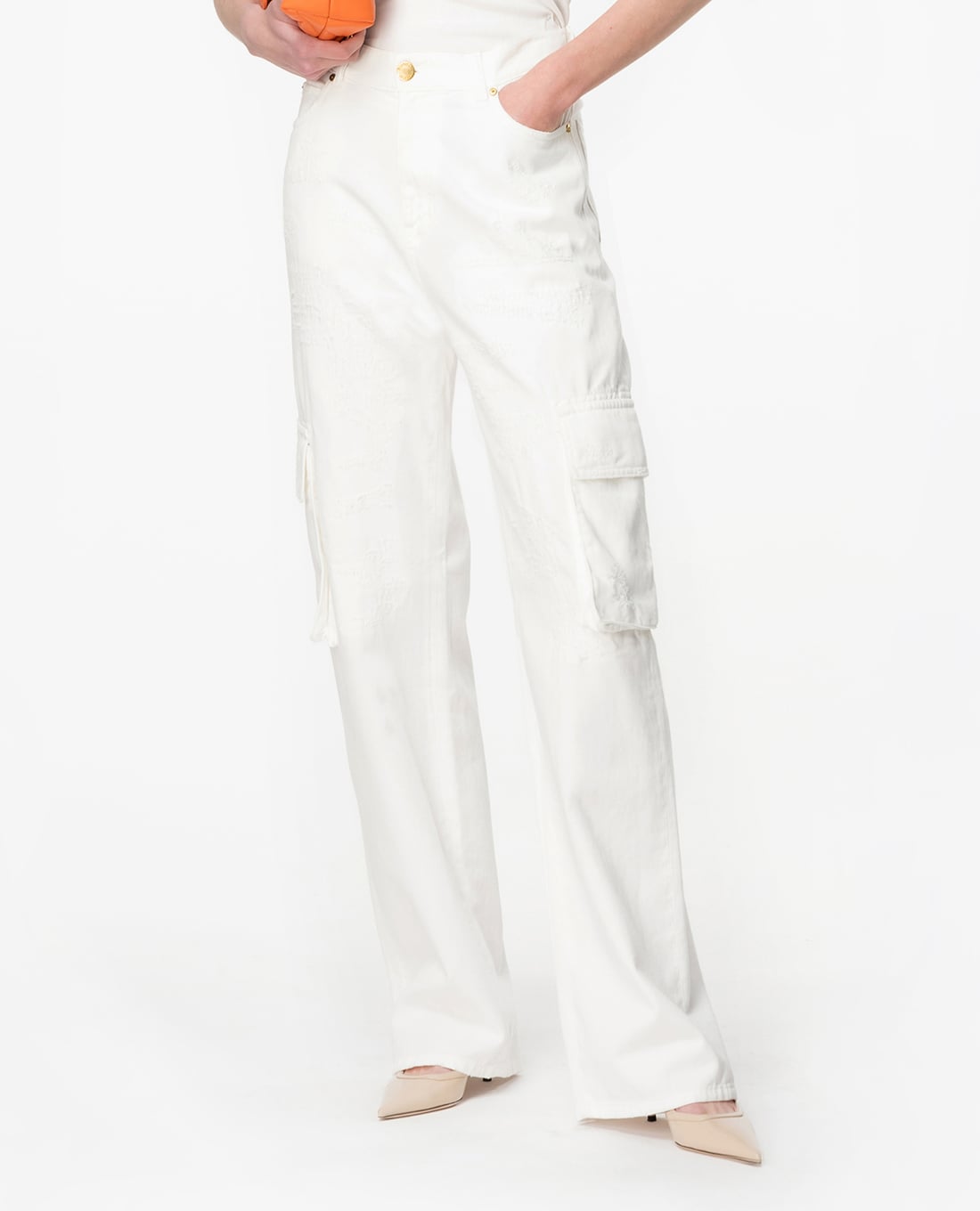 PINKO - Quần ống rộng phối túi hộp Caty