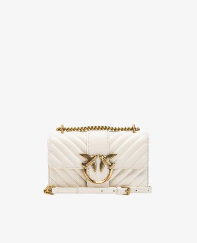  PINKO - Túi đeo chéo nữ chữ nhật nắp gập chần bông Love Mini 