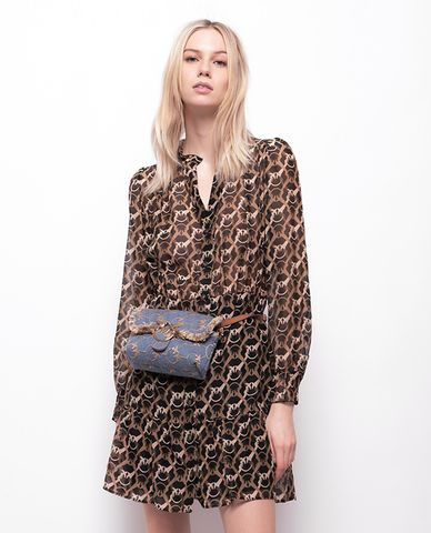  PINKO - Đầm mini tay dài cổ V Nomade 