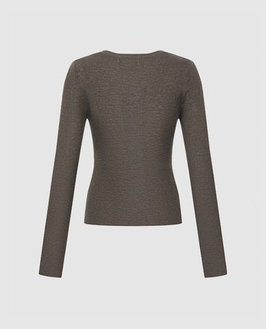  URBAN REVIVO - Áo dệt kim nữ tay dài phom ôm 2 In 1 