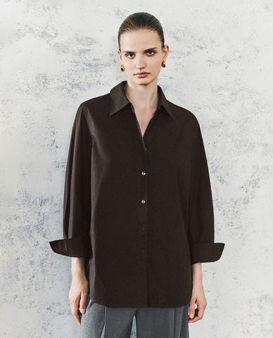  URBAN REVIVO - Áo sơ mi nữ cổ bẻ tay dài Button Up 