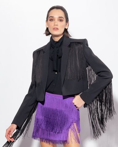  PINKO - Áo khoác croptop nữ tay dài Samoa 