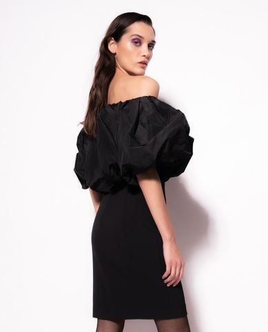  PINKO - Đầm trễ vai mini tay phồng Isola Madre 