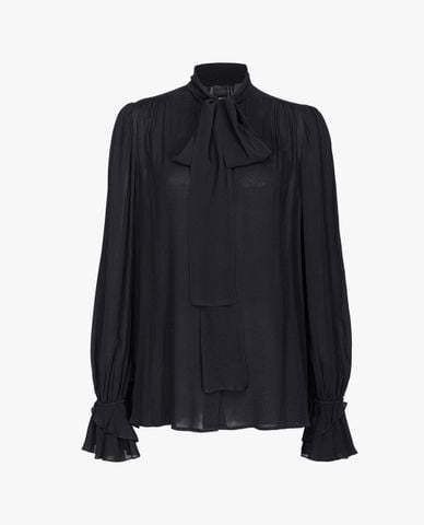  PINKO - Áo kiểu nữ xếp li tay dài Scozia 