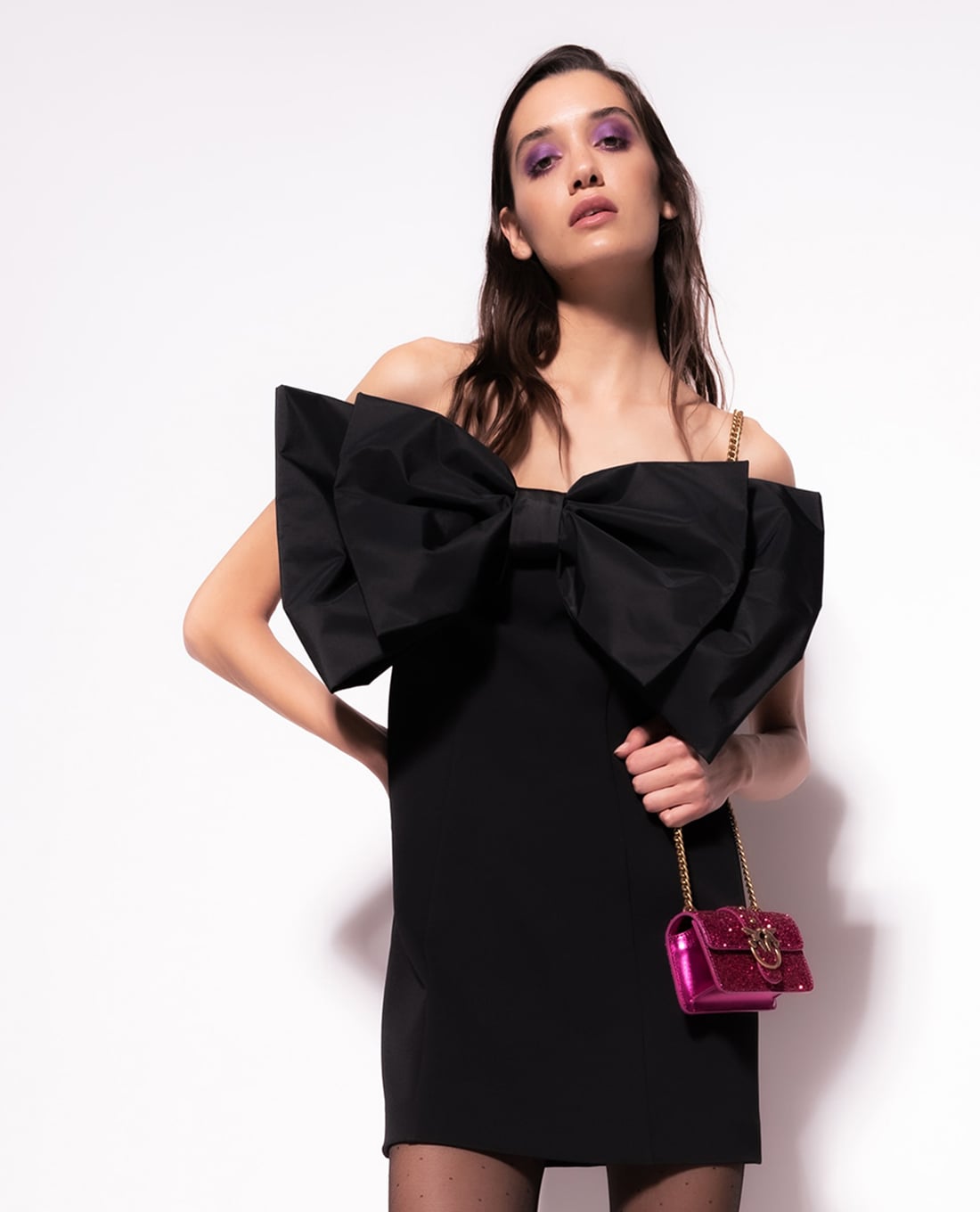 PINKO - Đầm mini phối nơ Antigua