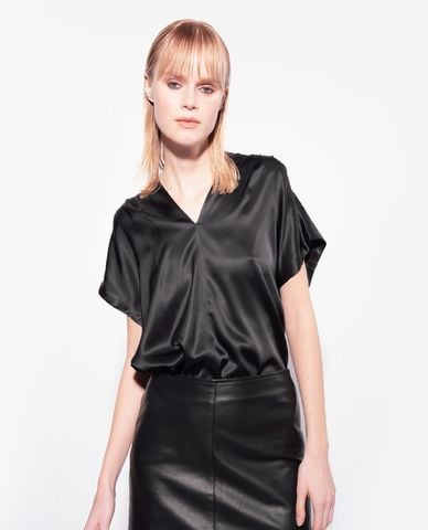  PINKO - Áo kiểu nữ cổ V tay ngắn Breve 