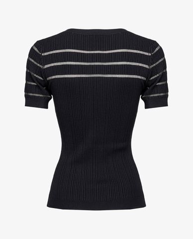  PINKO - Áo len nữ ngắn tay phom ôm Seaborgio 