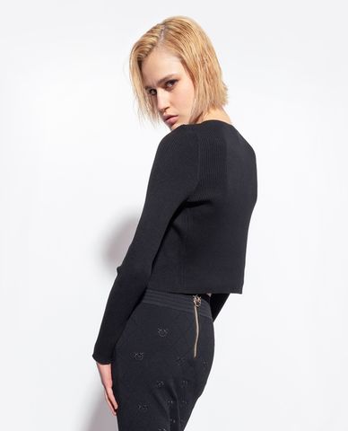  PINKO - Áo khoác cardigan nữ phom ngắn tay dài Cerio 