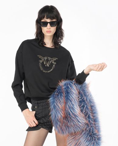  PINKO - Áo sweatshirt nữ cổ tròn tay dài Nelly 