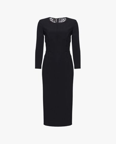  PINKO - Đầm bút chì midi phối ren Microtrone 