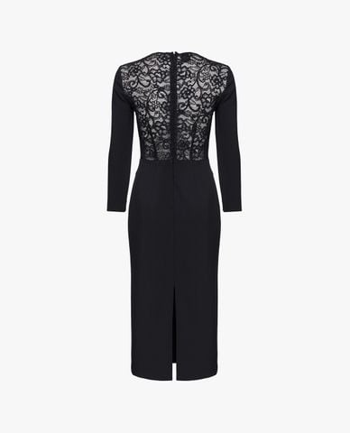  PINKO - Đầm bút chì midi phối ren Microtrone 