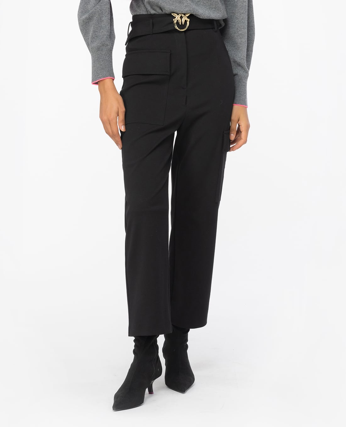 PINKO - Quần nữ ống đứng lưng cao Perlita