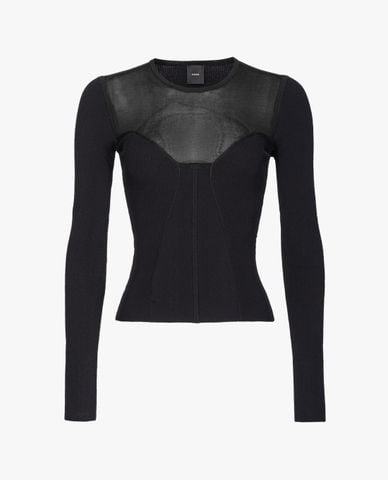  PINKO - Áo dệt kim nữ cổ tròn tay dài Criceto 