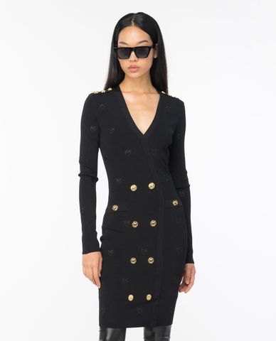  PINKO - Đầm body midi cổ V tay dài Drago 