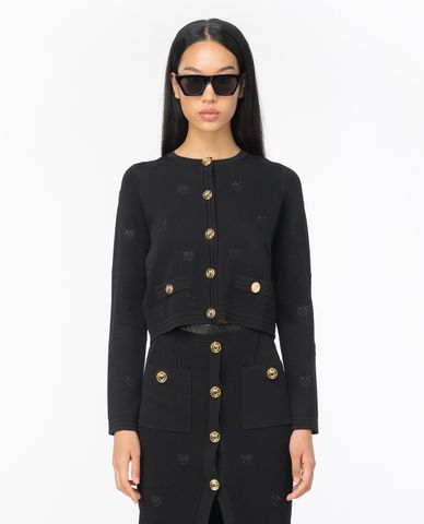  PINKO - Áo khoác croptop nữ cổ tròn tay dài Orca 