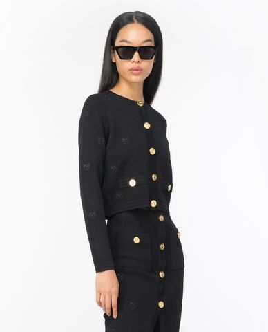  PINKO - Áo khoác croptop nữ cổ tròn tay dài Orca 