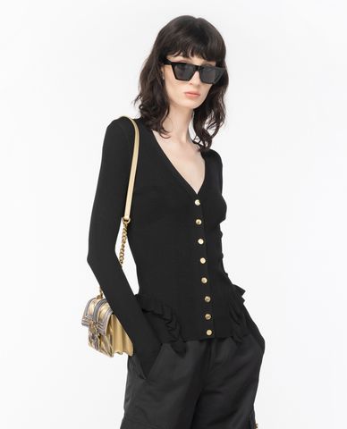  PINKO - Áo khoác cardigan nữ cổ V tay dài Lagotto 