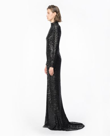  PINKO - Đầm dự tiệc xẻ tà đính sequin 