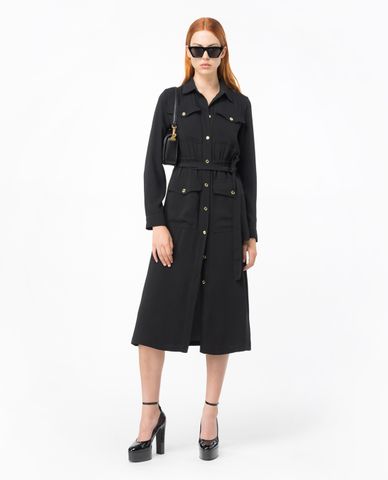  PINKO - Đầm sơ mi midi cổ bẻ tay dài Danny 