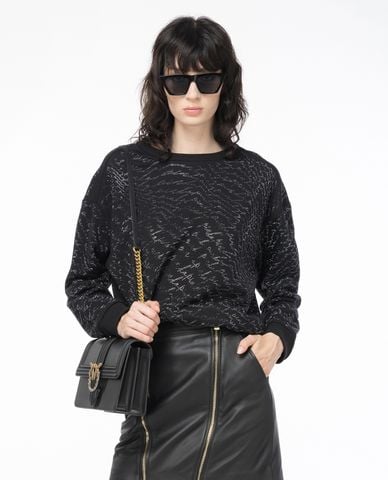  PINKO - Áo sweater nữ cổ V tay dài phom suông Nella 