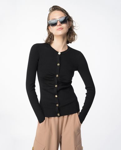  PINKO - Áo khoác cardigan nữ phom ôm tay dài Avelignese 