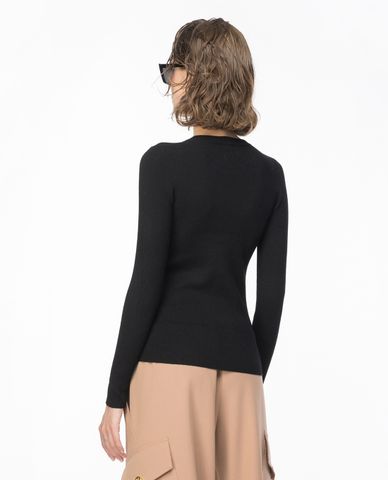  PINKO - Áo khoác cardigan nữ phom ôm tay dài Avelignese 