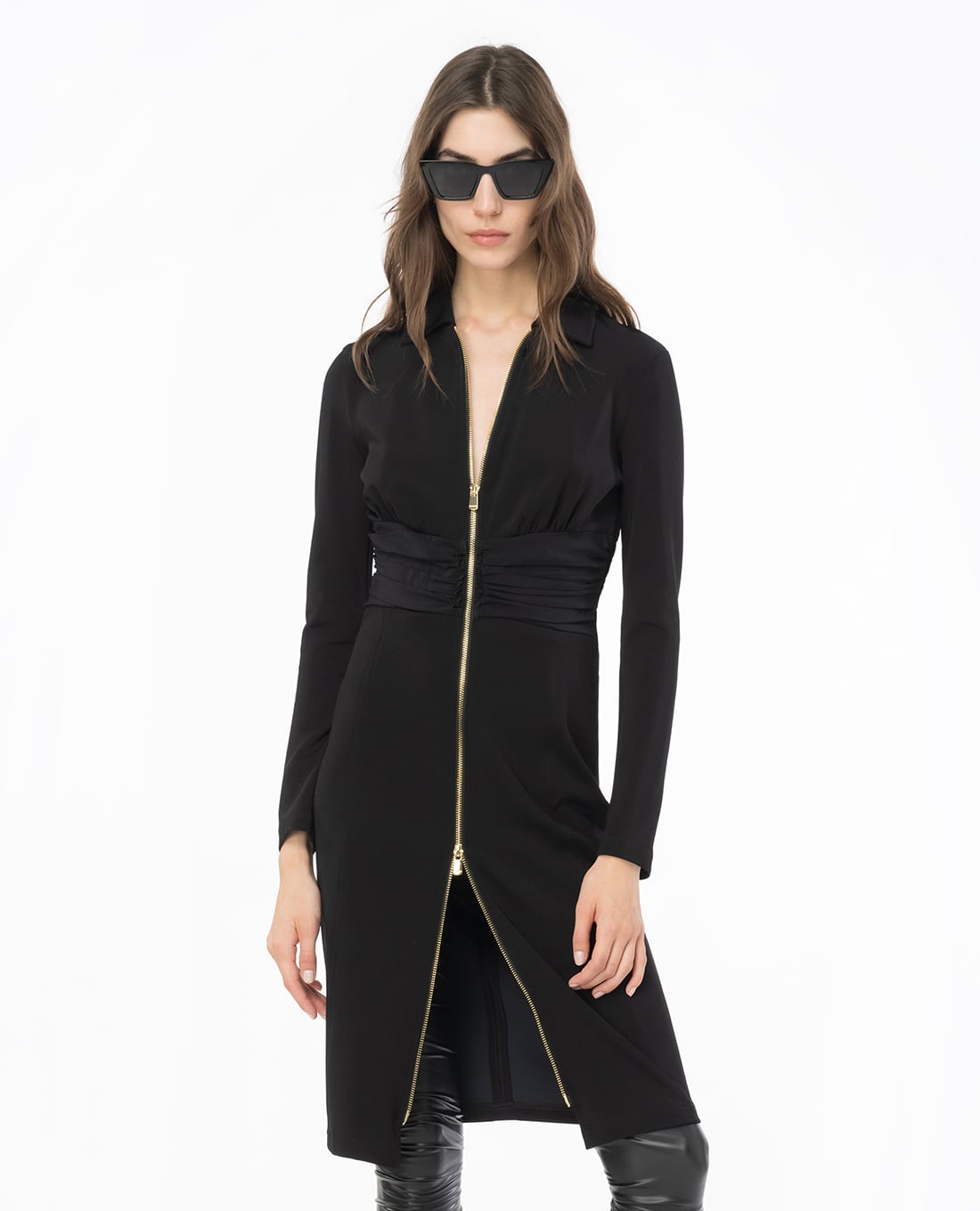 PINKO - Đầm midi khóa kéo Akane