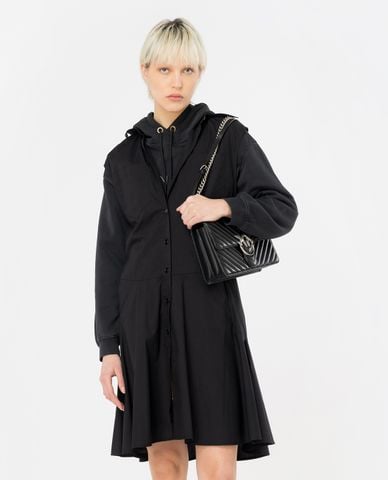  PINKO - Đầm sơ mi sát nách mini cổ bẻ phối thắt lưng Anaceta 