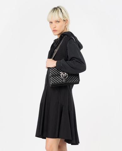  PINKO - Đầm sơ mi sát nách mini cổ bẻ phối thắt lưng Anaceta 