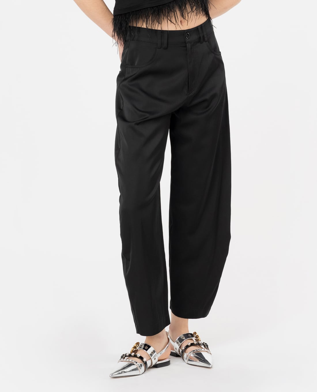 PINKO - Quần nữ ống đứng phom suông Pollock Hose