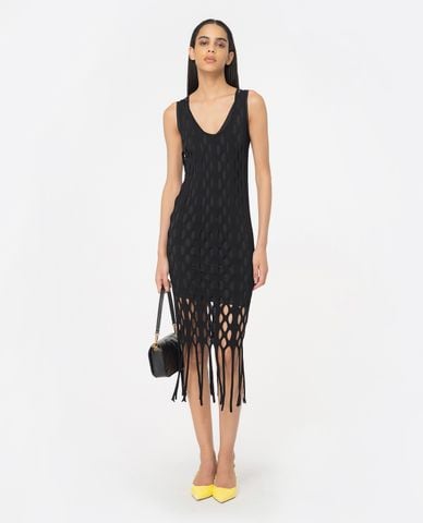  PINKO - Đầm sát nách phom ôm midi cổ V Kill Bill 