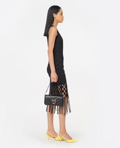  PINKO - Đầm sát nách phom ôm midi cổ V Kill Bill 