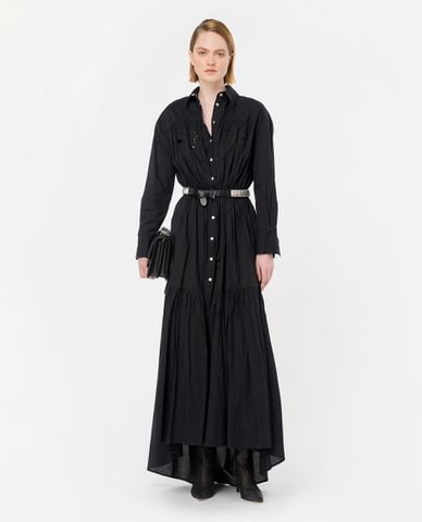  PINKO - Đầm sơ mi midi cổ bẻ thanh lịch Dolce Vita 