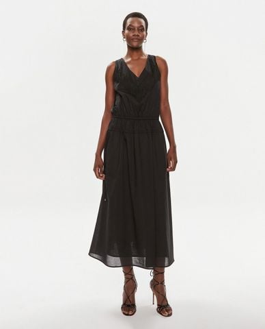  PINKO - Đầm sát nách midi cổ V hiện đại Beginners 