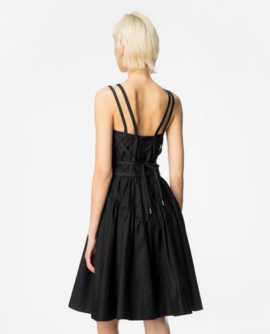  PINKO - Đầm hai dây mini xếp tầng phối dây đan chéo Flash 