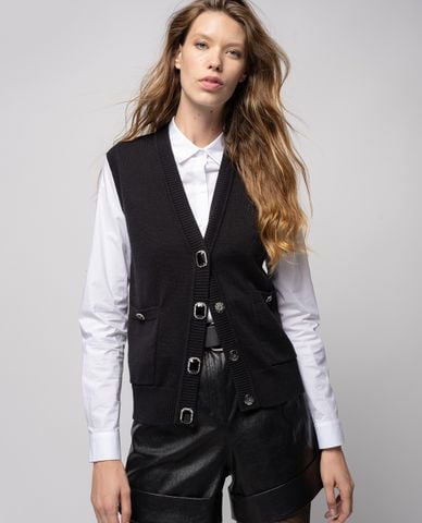  PINKO -  Áo ghile nữ phối nút Barolo Gilet 