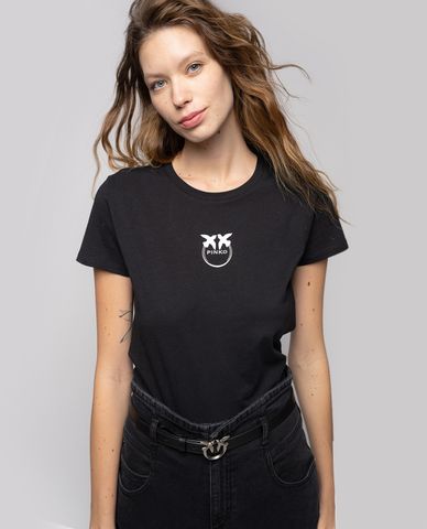  PINKO - Áo thun nữ tay ngắn Love Birds Logo 